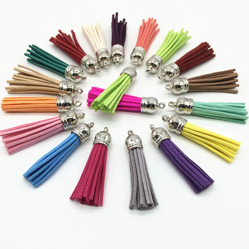 

58mm Mix Color Suede Tassel For Keychain Cellphone Straps Jewelry Charms,50pcs Leather Tassels Diy Accessories