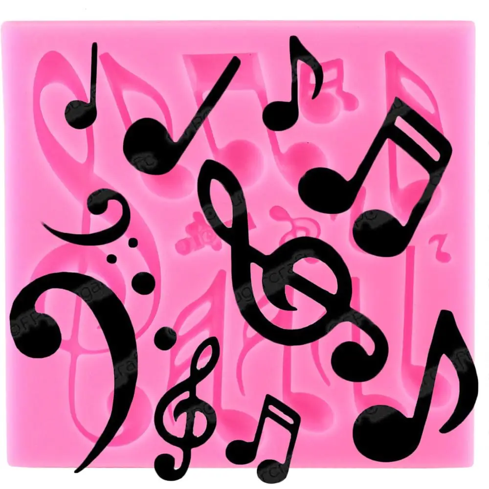 Music Silicone Molds Musical Notes Cupcake Topper Fondant Cake Decorating Tools Polymer Clay Candy Chocolate Gumpaste Moulds