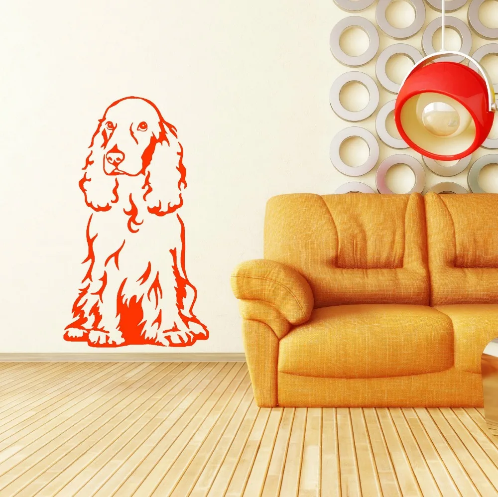 New Fish Seabed NEMO Wall Sticker Cartoon Wall Sticker Removable Vinyl Nursery Kids Room Decals COCKER SPANIEL DOG SITTING D535