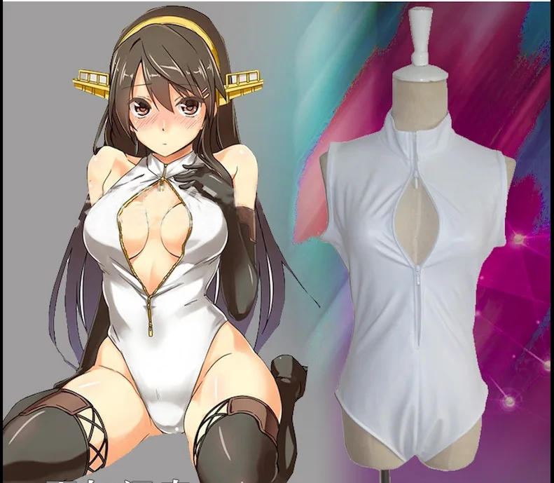 Japanese school SUKUMIZU Swimsuit Swim Wear Cosplay Sexy Cute Anime ZIP-UP Open Chest