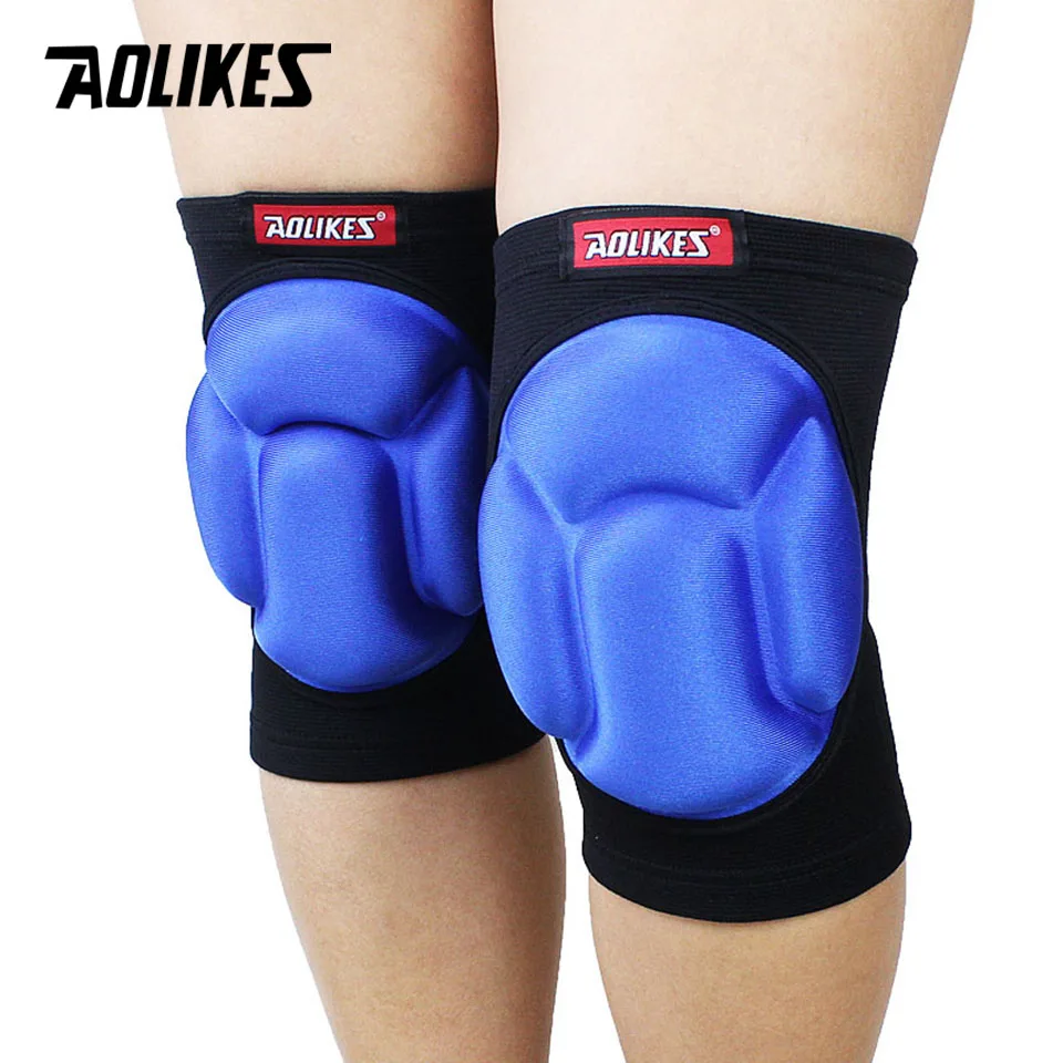 AOLIKES 1Pair Thicked Football Volleyball Extreme Sports Ski Knee Pads Fitness Knee Support Cycling Knee Protector Kneepad