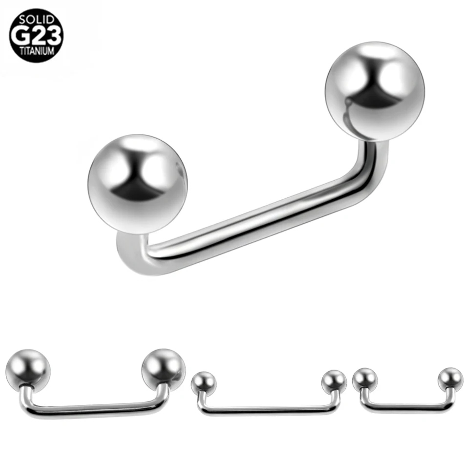 1PC G23 Titanium Double Ball Surface Barbell Piercings 90 Degree Dermal Anchor Hide in Skin Piercings Body Jewelry 16G 14G