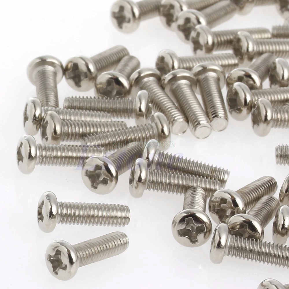 100 Pcs M3x10mm Phillips Pan for Head Screws for Cross Recessed Round for Head Bolt Computer Screws Assortment Kit for M