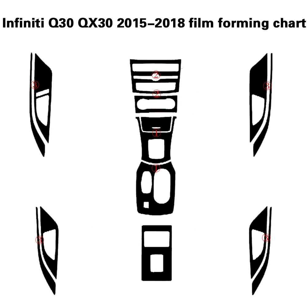 

Автомобильный Стайлинг 3D/5D углеродное волокно салон автомобиля центральная консоль изменение цвета молдинг наклейки наклейки для Infiniti Q30 QX30 2015-2018