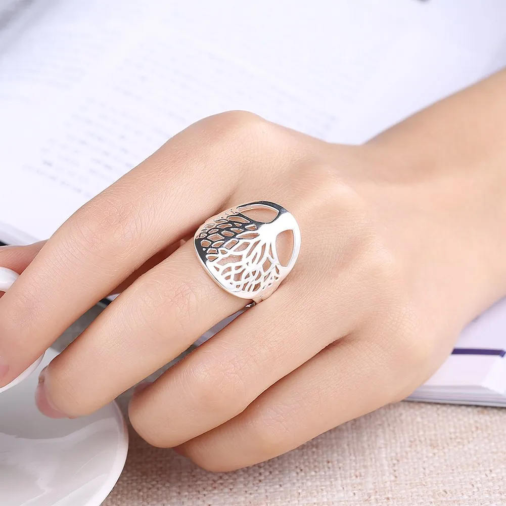Silver Plated Fashion Rings for Women, Tree of Life Men Ring Men,wedding Rings Femma,party Jewelry Accessories,metal Bijoux
