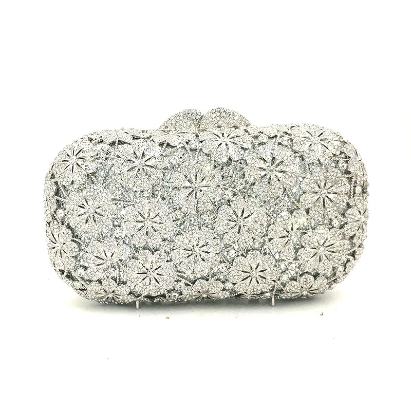 

Women evening party bag diamonds luxury crystal clutch bridal wedding party purses bag flower chrysanthemum crystal purses