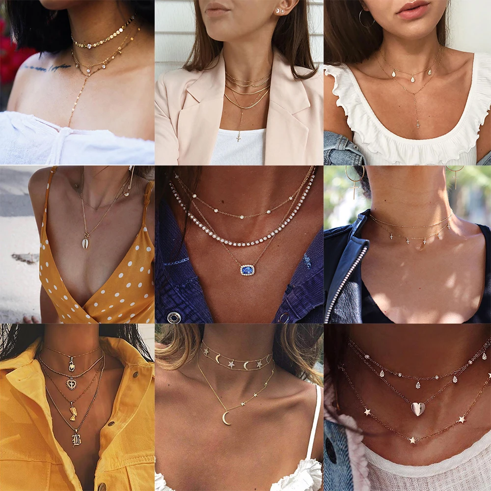Bls-Miracle-Collier à Paillettes Multicouches pour Femme, Sautoirs de Plusieurs Styles, Colliers de la raq, Bijoux à la Mode, Cadeau, DIY, Nouveau