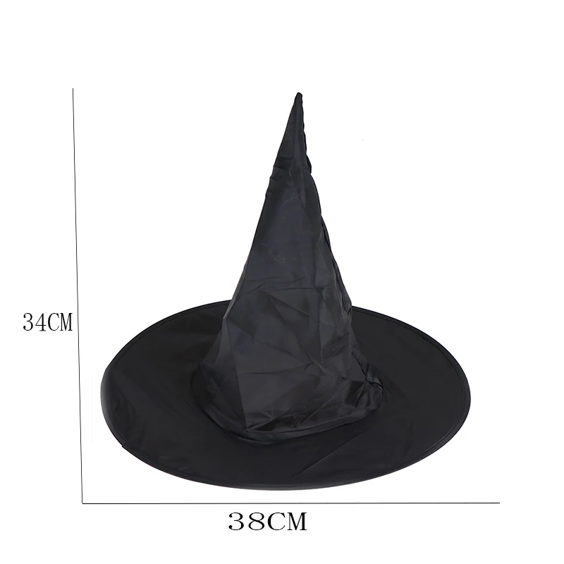 Hot Sale Halloween Adult Womens Black Witch Hat For Halloween Fancy Dress Party Costume Accessory Fashion Peaked Cap