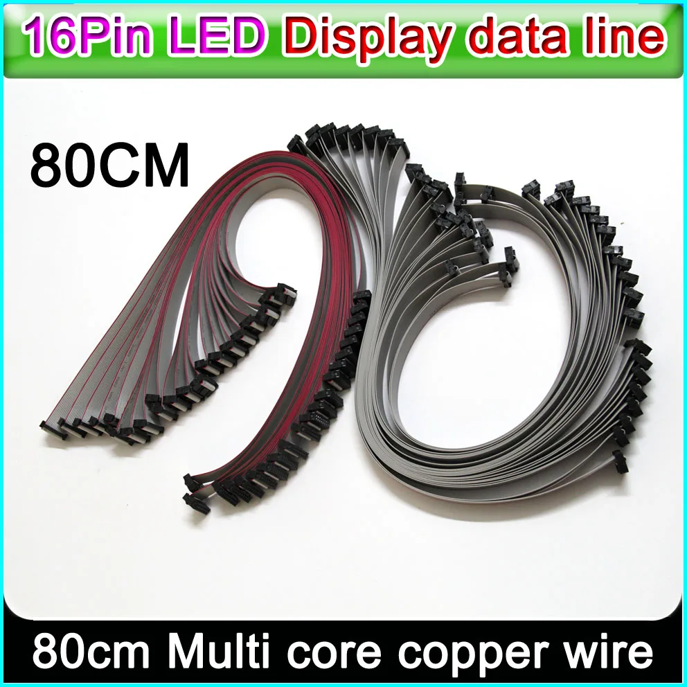 

LED display data line,16 Pin Flexible Flat Cable 80cm length, P3 P5 P6 P10 Single&double color Full color Signal connecting line