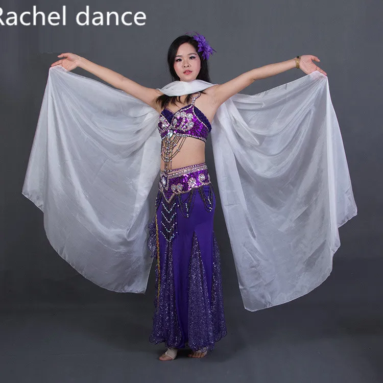 Design 100% Real Silk Belly Dance Veil Pretty Belly Dancing Veil Gradient Colorful Imitation Silk Soft Shawl Veil Scarf Shawl