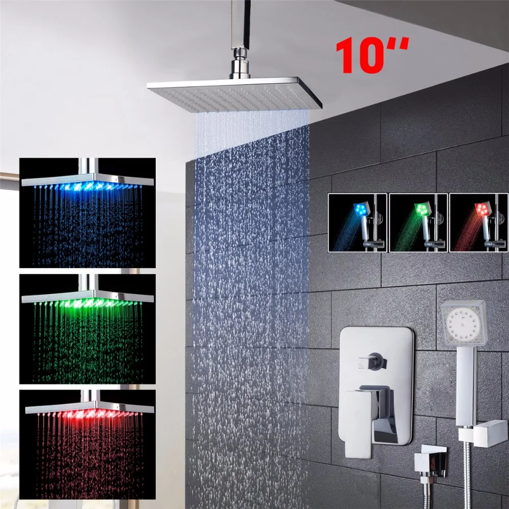 Tempered Shower Set Torneira LED Light 10