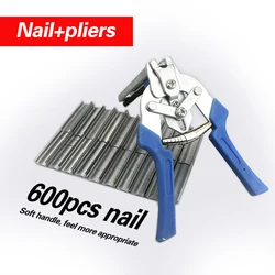 Fastening Clamp Installation Poultry Cage Pliers 600 Nails Chichen Rabbit Fox Bird Dog Cage Clamp Installation Kit Toolp35