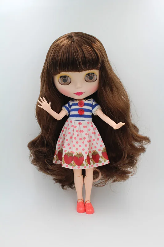 

Free Shipping BJD joint RBL-248MJ DIY Nude Blyth doll birthday gift for girl 4 colour big eyes doll with beautiful Hair cute toy