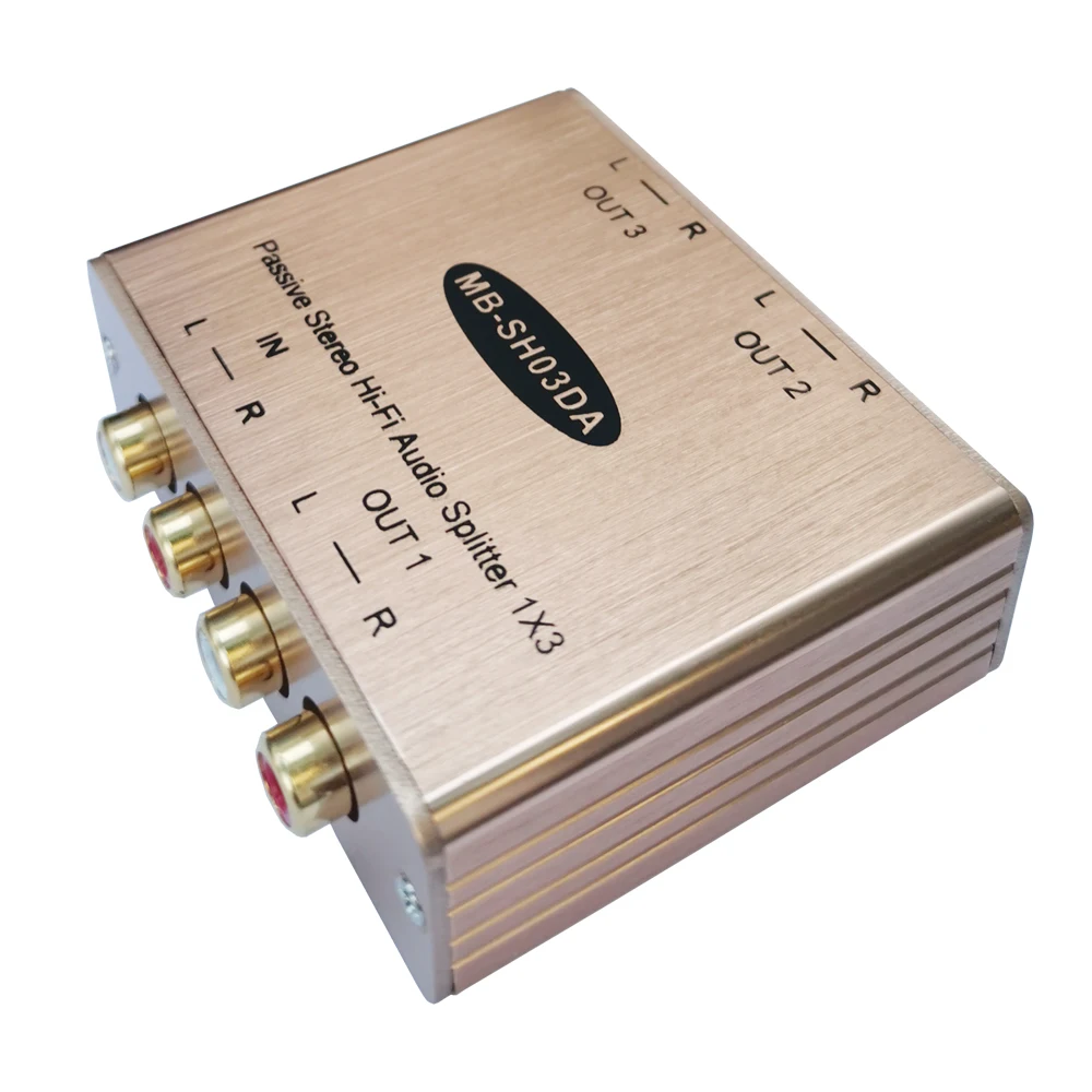 Muxboxs Stereo Geluid Distributeur Passieve Rca Audio Splitter 1-In-3-Out Met Isolatie Uitgang