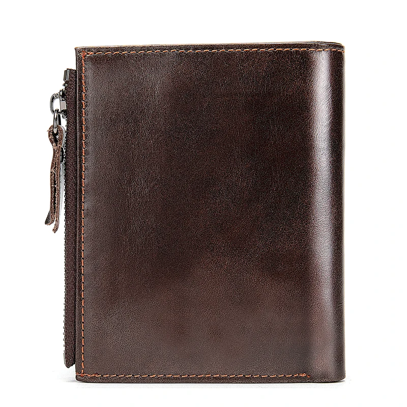 MVA Men's Wallet Genuine Leather Coin Purse Slim/ Mini Wallets Male Money Bags Men Leather Wallet for Card Wallet Purse 6046 image 2