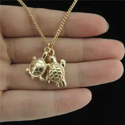 Creative Sea Animal Turtle Charms Necklaces Diy Tortoise Pendant Chain Collier For Women Party Gift Jewelry Wholesale Bulk