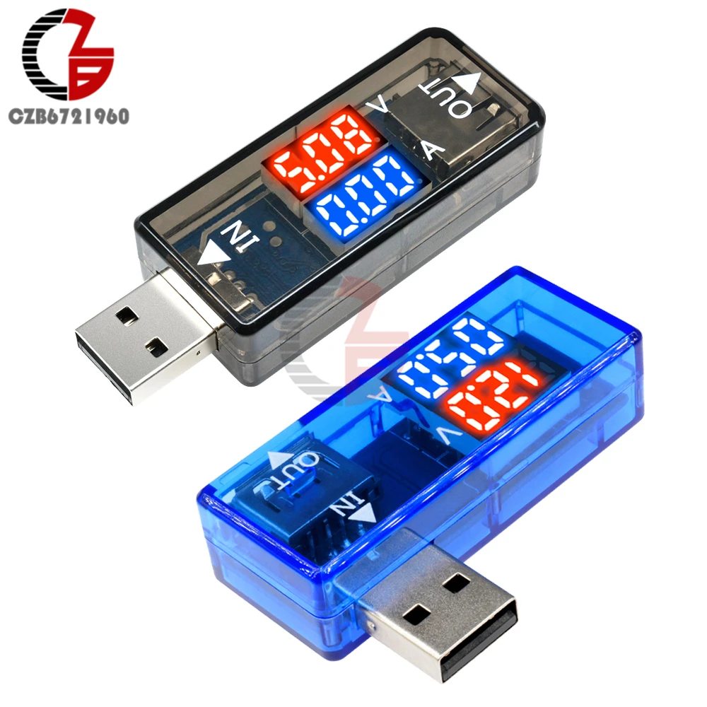 5V 12V Dual Display LED USB Tester Digital Voltmeter Ammeter Car Mobile Power Bank Voltage Detector Volt Monitor Charger Doctor