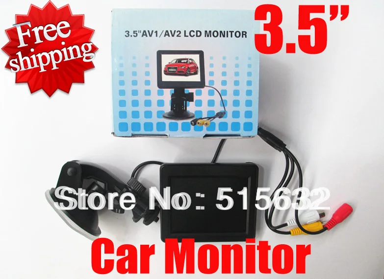 high quality 3.5 inch HD Car monitor Car digital Color TFT LCD Monitor Rearview DVD with alarm