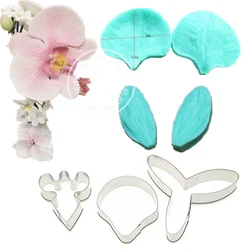 Gumpaste Phalaenopsis Orchid Double Veiner Set Sugar Flower Mould Butterfly Orchid Petal Flower Cutter Fondant Sugarcraft Mould