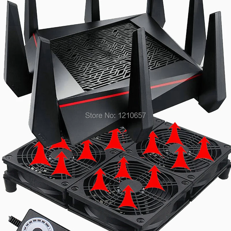 120 MILÍMETROS Ventiladores 4 Modem TV Box Gaming Router Radiador Base Ajustável Power Adapter Laptop Cooler Stand Para ASUS GT RT-AC5300