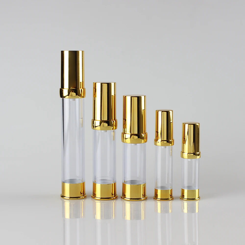 

Transparent 5ml plastic vials airless bottle, cosmetic airless bottle pump