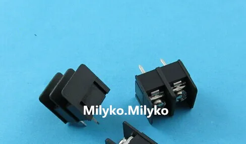 100Pcs KF7.62-2P Zwart KF7.62 2Pin 7.62Mm Straight Pin Barrier Terminal Block Rohs