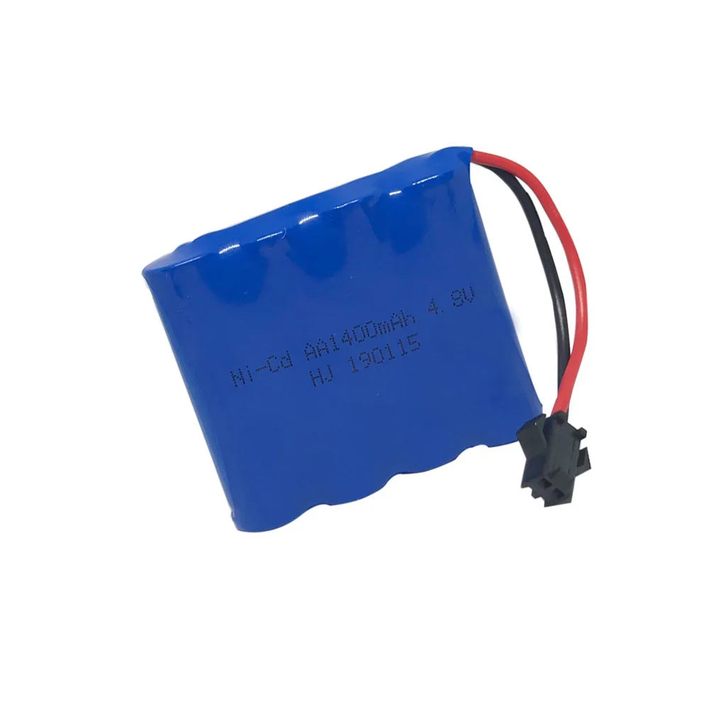 Batería recargable de 1400 mAh y 4,8 V Ni Cd, pilas AA Nicd, conector SM, batería de 4,8 V y 1400 mah para coches de juguete teledirigidos, 2 uds.