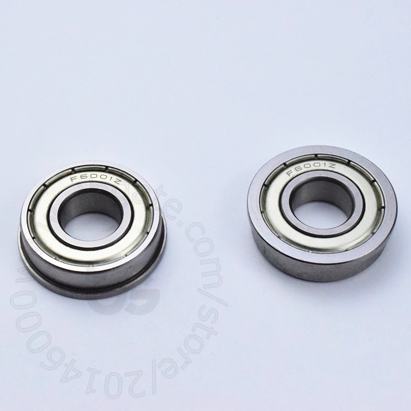 F6001ZZ 10pcs Flange Bearing 12*28(30)*8(mm)  chrome steel Metal Sealed High speed Mechanical equipment parts