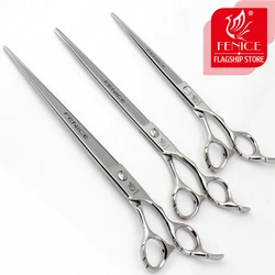 Fenice Professional Pet Grooming Scissors dog cutting shears 7 7.5 8.5 9 inch Japan 440c stainless steel non-slip handle