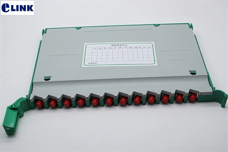 12 core integrated Fiber optic splice tray full with FC adapter and FC/UPC pigtail SM ftth cassette box for 19