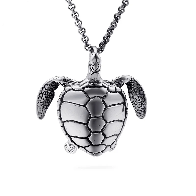 Stainless Steel Animal Turtle Titanium Steel Casting Small Turtle Tortoise Pendant Popular Men\'s