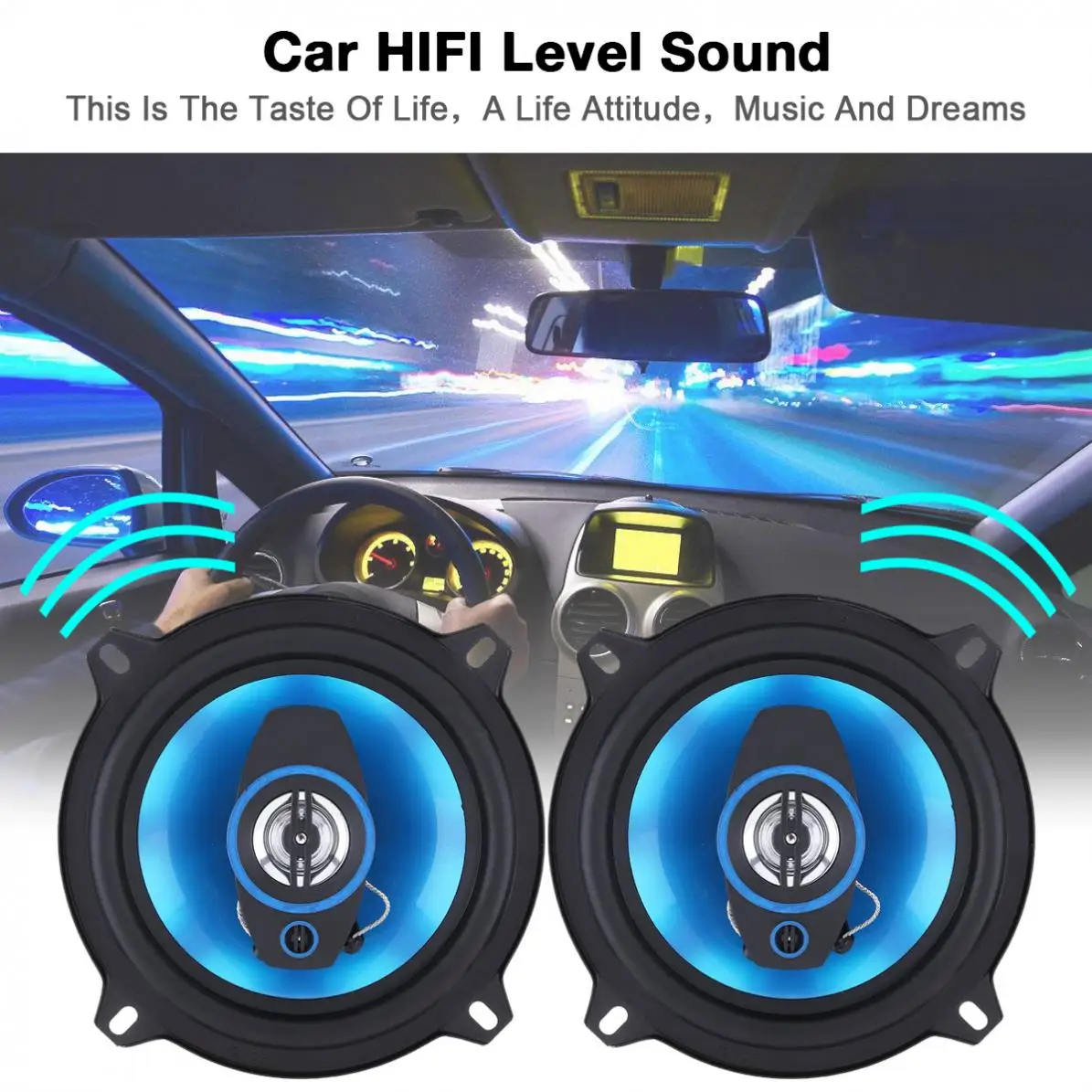 

2pcs 12V 5 Inch 400W 2 Way Car Coaxial Auto Audio Music Stereo Full Range Frequency Hifi Speakers Non-destructive Installation