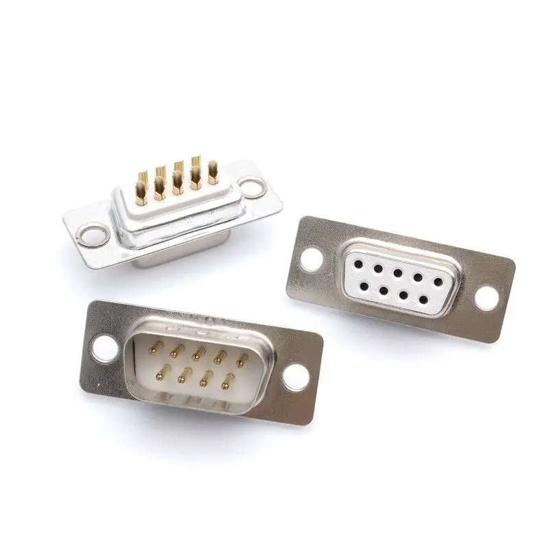 20psc Gold Plated DB9 2Rows White Parallel Port 9Pin D Sub Female/Male 9 Way Wire Solder Connector Socket Plug VGA Adapter