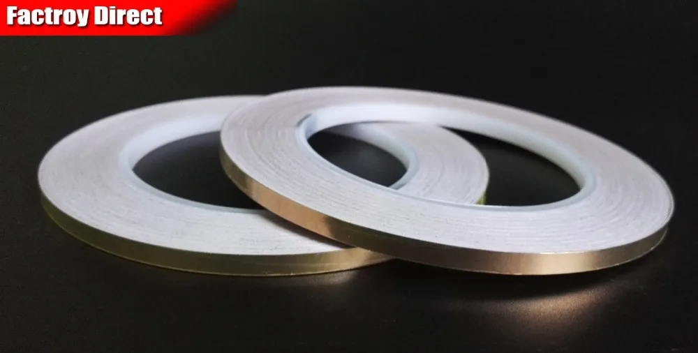 

Free Shipping, 2 roll 5MM X30M Self Adhesive Conductive Copper Foil Tape, EMI Shielding for Stained Glass Art Work, Laptop DIY