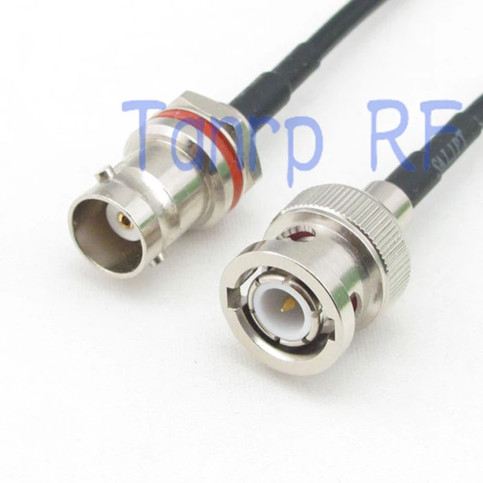 

10pcs 6in BNC male to mini BNC female with nut bulkhead RF connector adapter 15CM Pigtail coaxial jumper cable RG174 extension