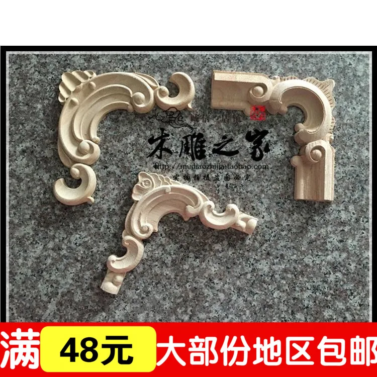 

Wholesale Dongyang woodcarving flower applique European style wooden furniture decorative cabinet wiring patch door flower flowe