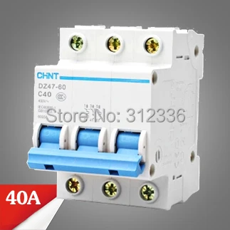 Free Shipping 2 years Warranty  DZ47-60 C40 3P 40A  3 pole domestic C type small air switch unipolar Electric shock protection