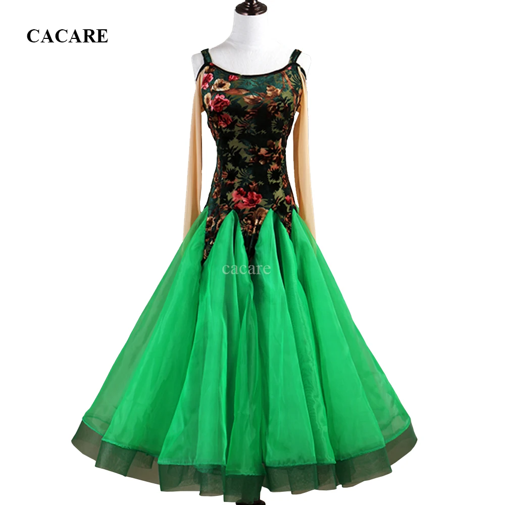 

Ballroom Dress Dance Competition Dresses Standard Dancing Gown Waltz Costume Velvet D0488 Customize