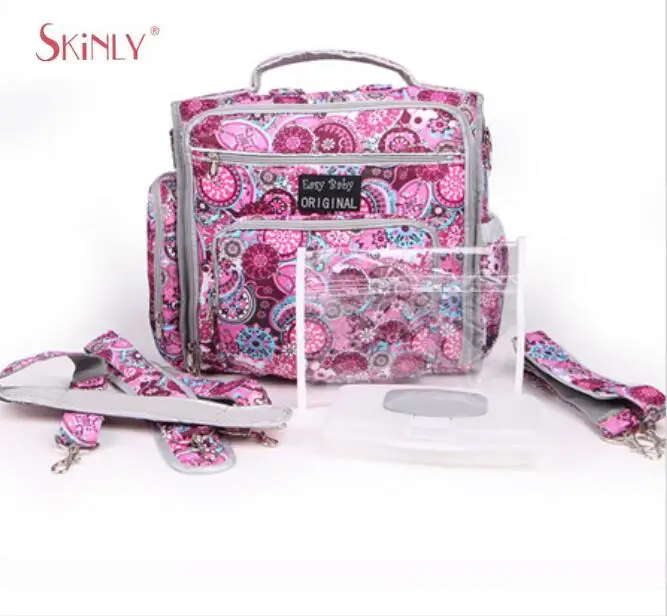 New Floral Diaper Bag Backpacks Baby Bag Changing Nappy Bags For Mom Big Capacity Stroller Mummy Bag Bolsa Maternidade Baby