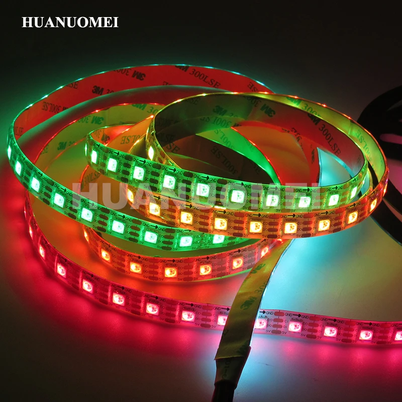 DC5V 72LEDs/m APA102 Pixel RGB tira de LED cinta Digital impermeable 5050 SMD luces de TV, 5M/rollo, PCB blanco, impermeable IP65