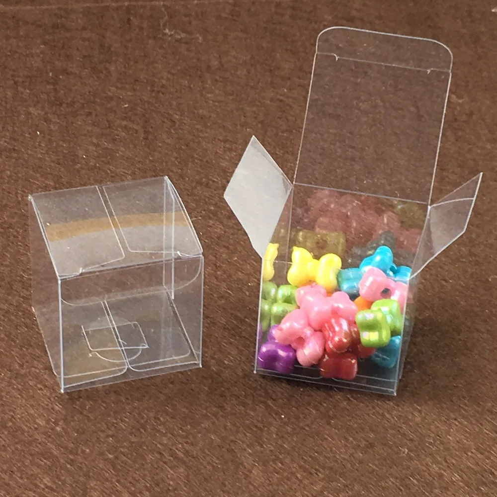 50pcs 4*4*4cm clear plastic pvc boxes packaging for giftchocolatecandycosmeticcakecrafts display package transparent Box