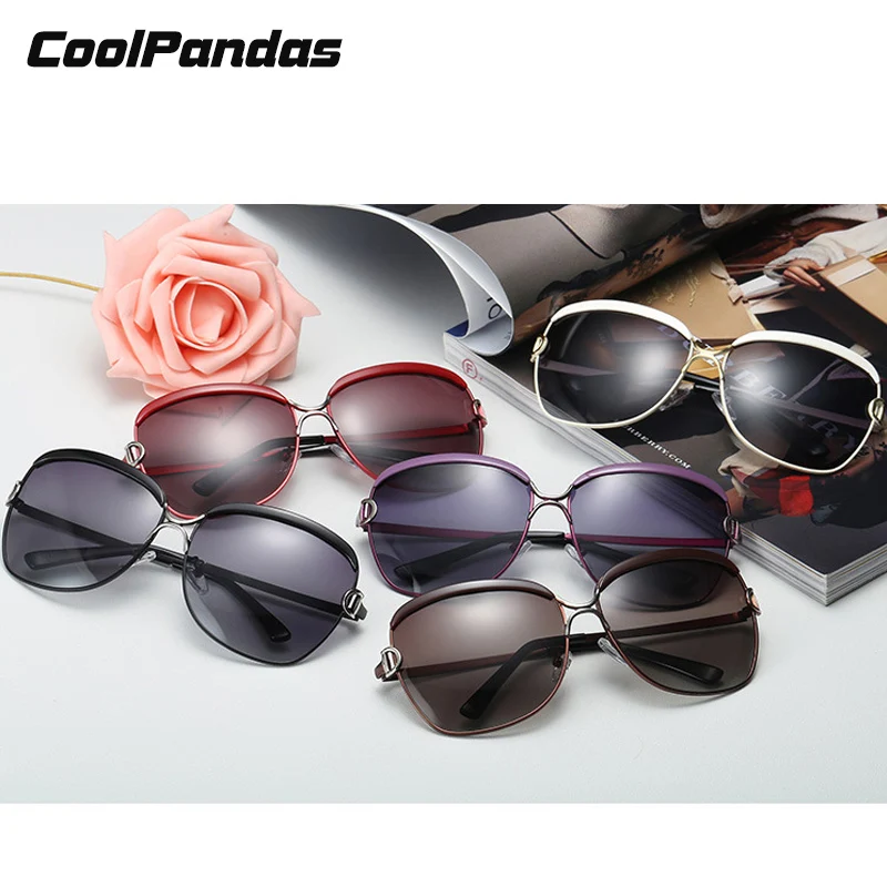 2026 Fashion Polarized Sunglasses Woman Retro Metal Oversize Frame Sun Glasses Lady Vintage Trend Design Oculos De Sol Feminino