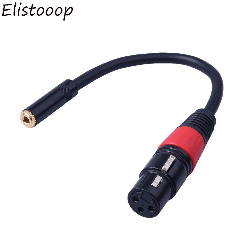 Elistooop 3.5mm  0.2m 90 Degree  1/8inch TRS Female  to XLR 3Pin Female Audio Cable Microphone Extension Cable Wire Cord