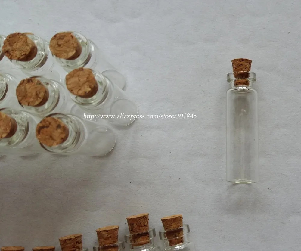 20Pcs Tiny Cork Stopper Containers Vial  Essential oil Mini Sample Vial 2.3Ml Wishes Bottle