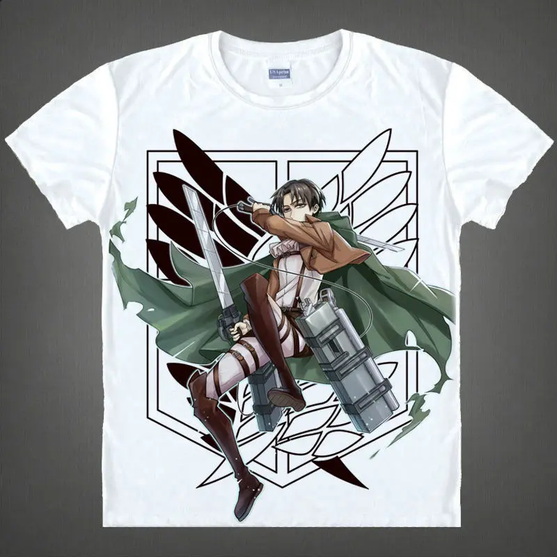 Shingeki no Kyojin T-Shirt Mikasa Ackerman Shirt fashion t-shirts men anime white costume t Shirts japanese anime white shirts a