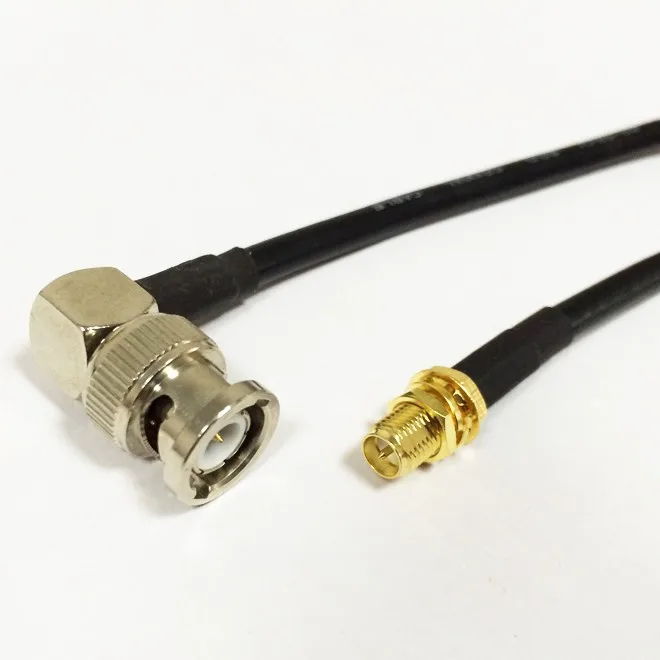 New  RP-SMA Female Jack   Connector Switch BNC Male Plug Right Angle   Convertor RG58  Wholesale  Fast Ship 100CM 40