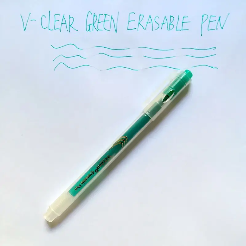 VCLEAR 0.7mm Erasable Gel Pen with Eraser Transparent Plastic Tube Magic Pen Heat Vanishing Pen School Friction Pen Stationery