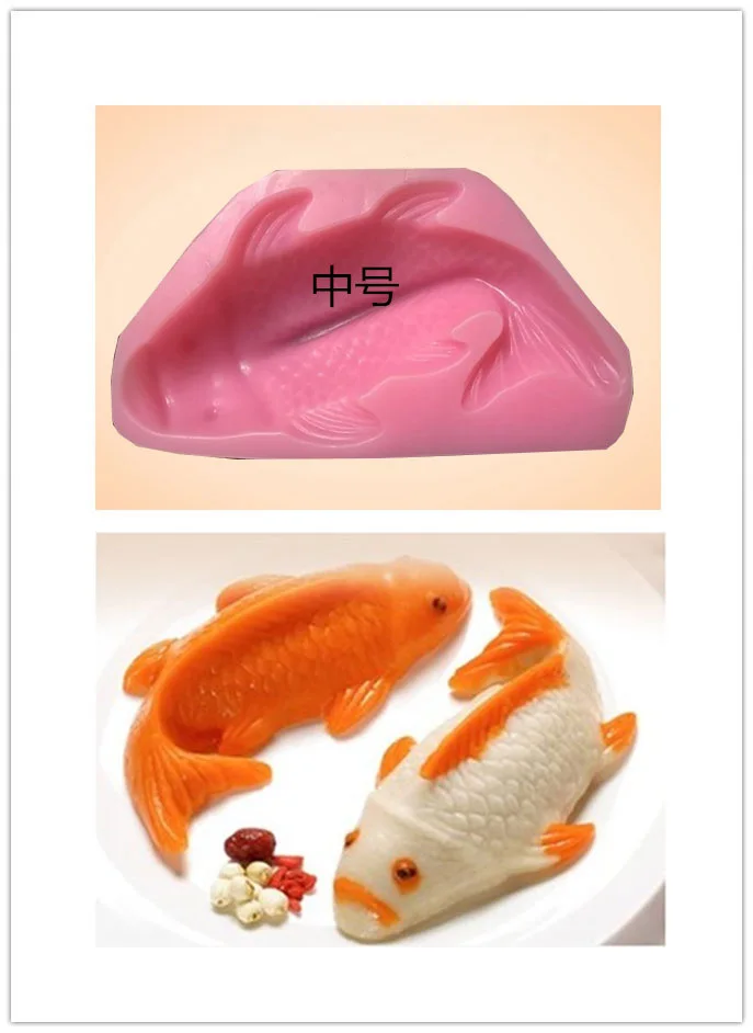 Carp silicone mold rice cake  hot pot butter  ice powder  goldfish cake mold