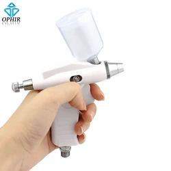 OPHIR Nozzle 0.3mm Airbrush Spray Gun for Beauty Makeup Body Art Tattoo Hobby Makeup White Color 3/4 OZ_AC124