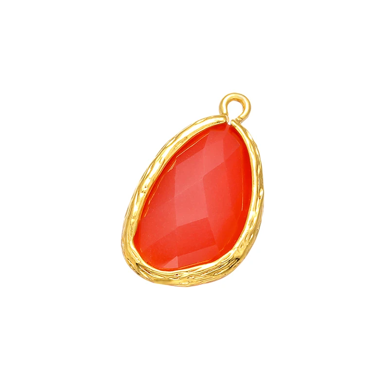 ZHUKOU 13x23mm Exquisite Brass Frame crystal solid color pendant for Women necklace earrings jewelry accessories model:VD443